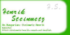 henrik steinmetz business card